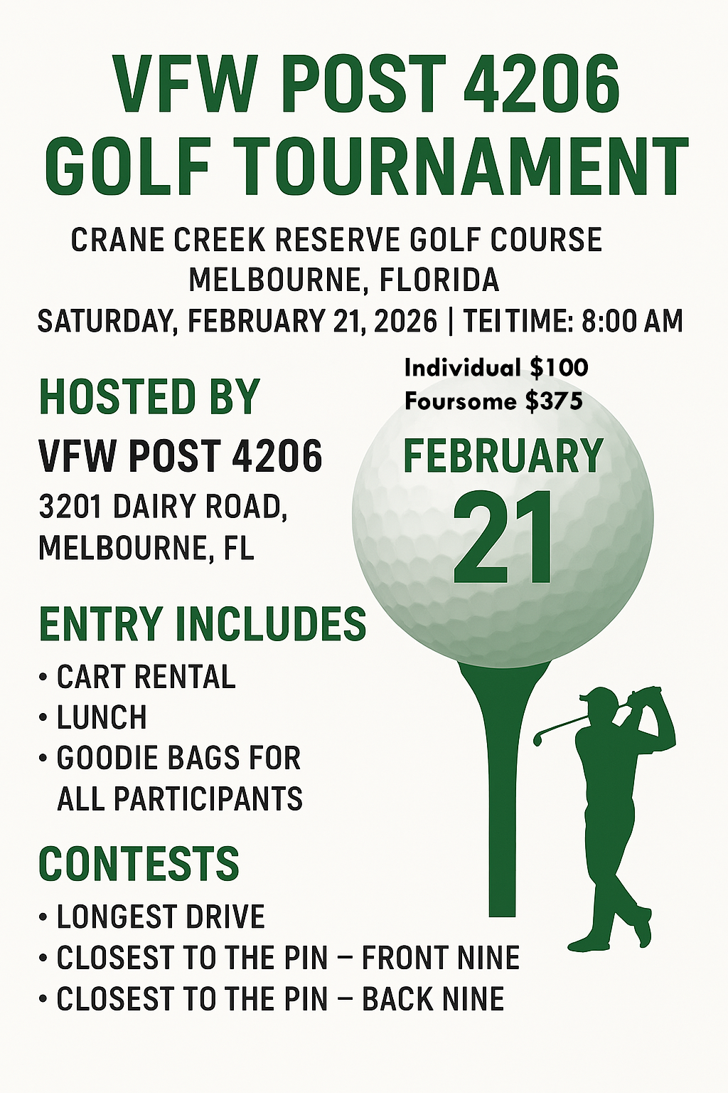 VFW Post 4206 Annual Golf Tournament